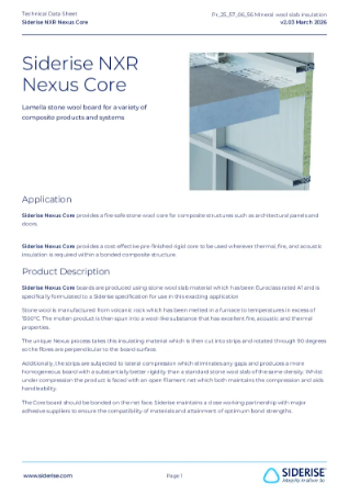 Siderise Nexus Core – Technical Data