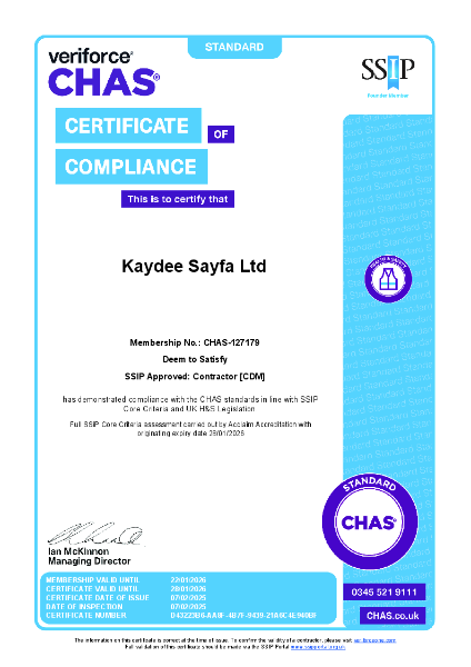 CHAS - Certificate of Compliance