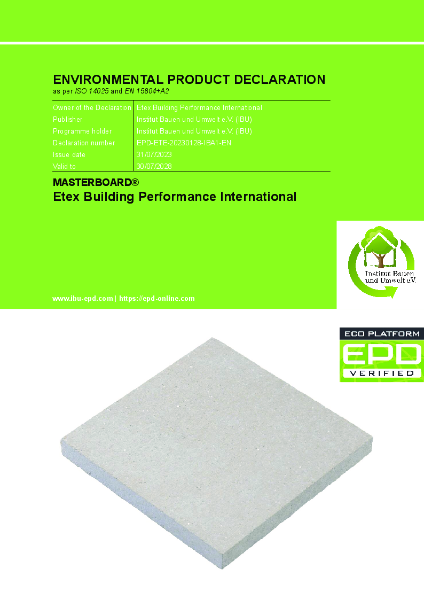 EPD - Promat MASTERBOARD