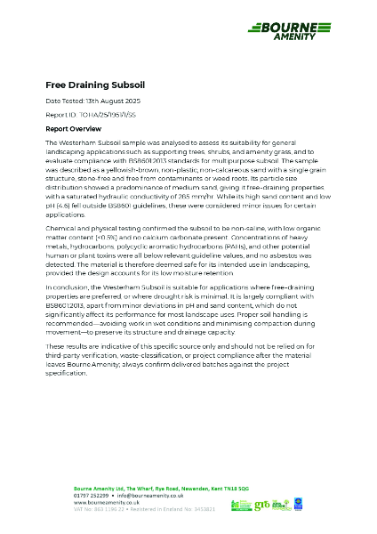 Free Draining Subsoil