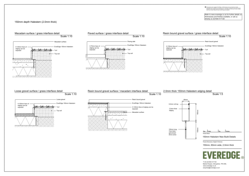 EverEdge Halestem 150mm Edging CAD Drawing