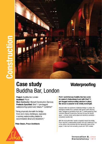 Waterproofing Buddha Bar Case Study