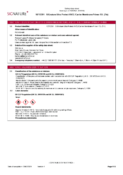 SIGnature-Ultra-Protect-AVCLCarrier-Membrane-Primer-15L-Tin-SDS