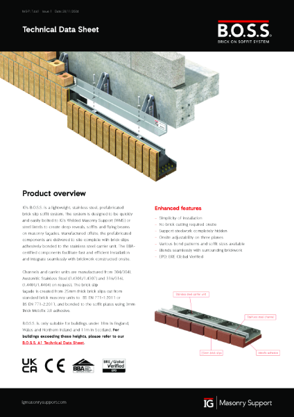 B.O.S.S. (Brick on Soffit System) Technical Data Sheet