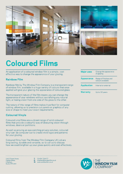 Film Types - Coloured Films