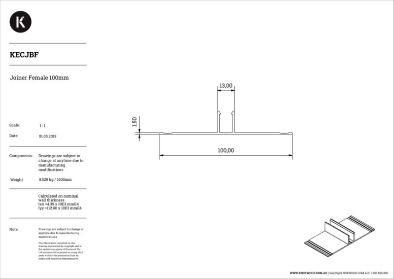 KECJBF Cladding Joiner Bottom Female