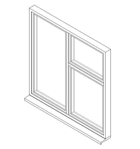 Double Window System with a Side Hung Light and Fixed Light with Opening Transom 