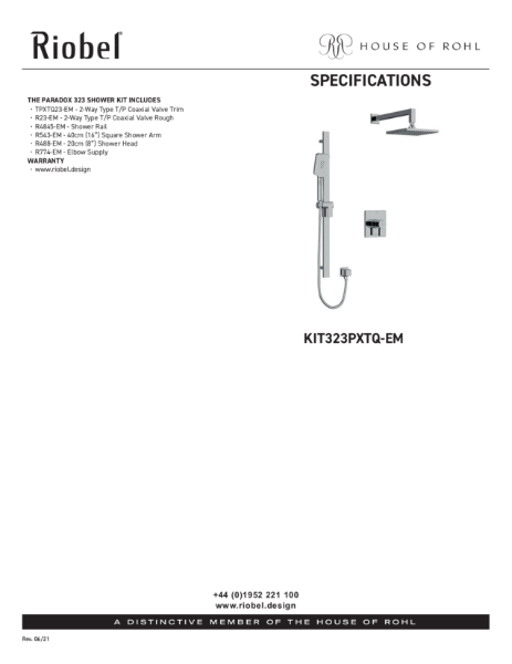 Paradox Shower Kit With Overhead Shower - PDS