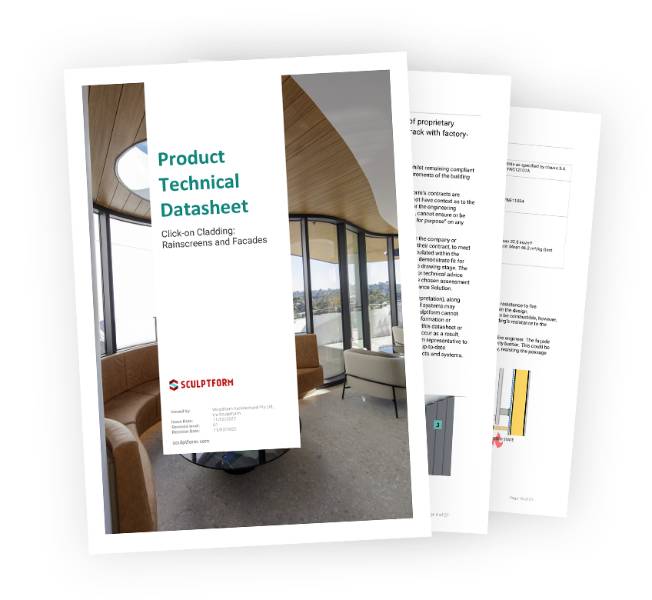 Sculptform Product Technical Datasheet - Click-on Cladding: Rainscreens and Facades
