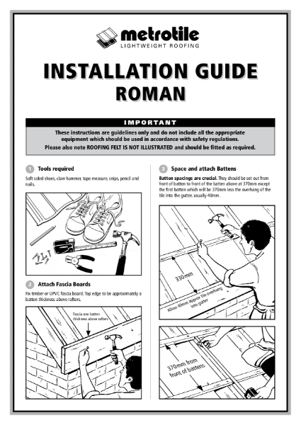 Metrotile Roman Installation Guide