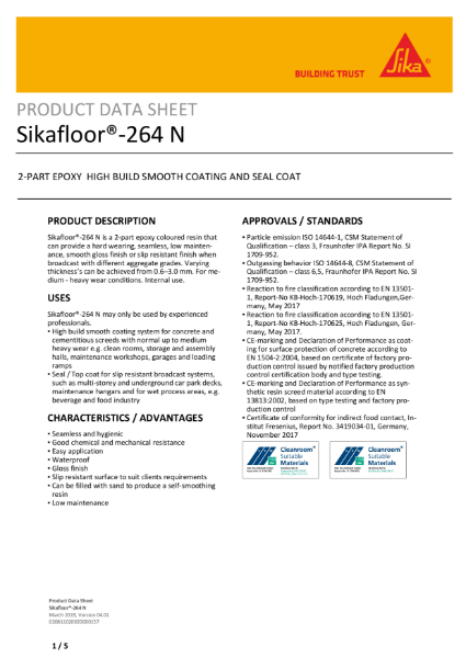 Sikafloor 264 epoxy roller and seal coat