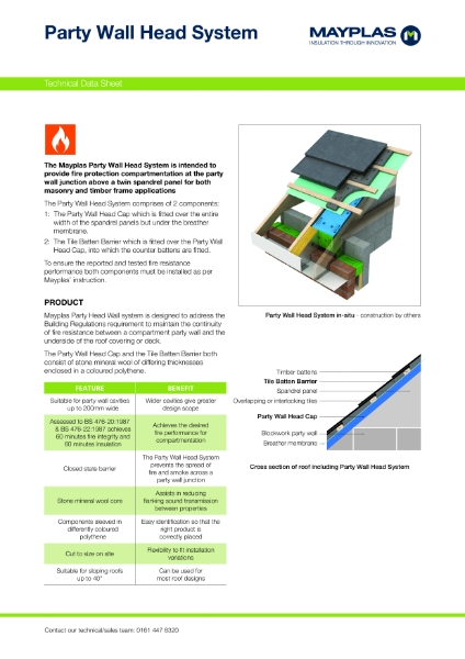 Mayplas Party Wall Head System Technical Data Sheet Issue 1 12 2024