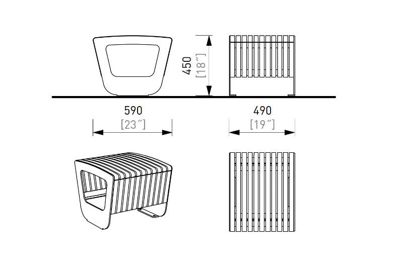 Landscape Compact Bench - Outdoor Seating/ Benches