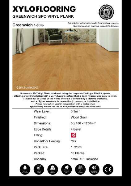 Xylo Flooring - Greenwich Data Sheet