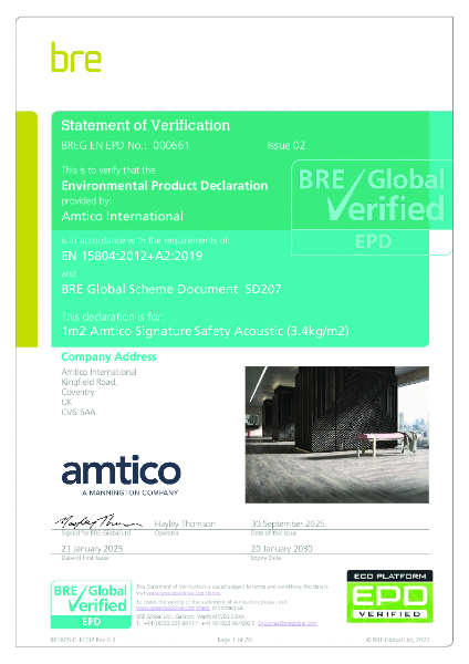 Signature Safety Acoustic LVT EPD