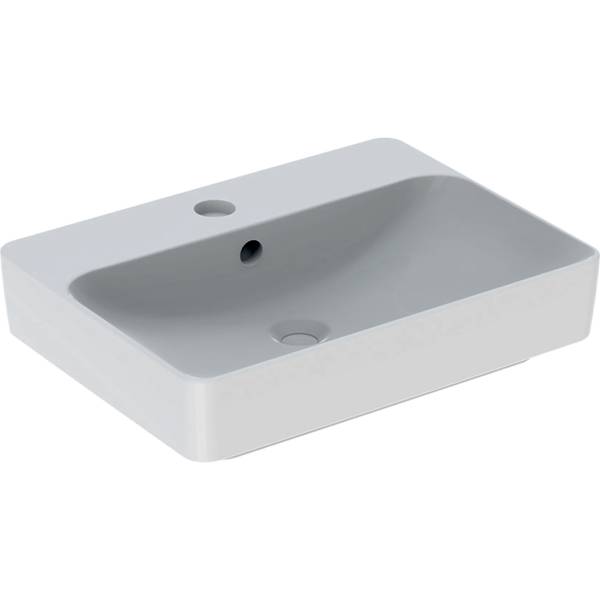 Geberit VariForm Lay-on Washbasin, Rectangular, with Tap Hole Bench - Washbasin