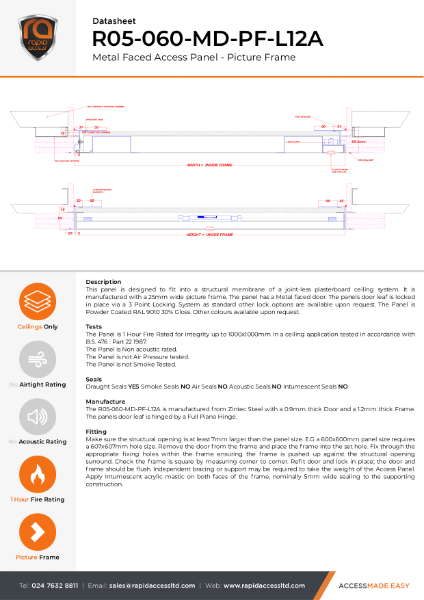Datasheet Fire Rated