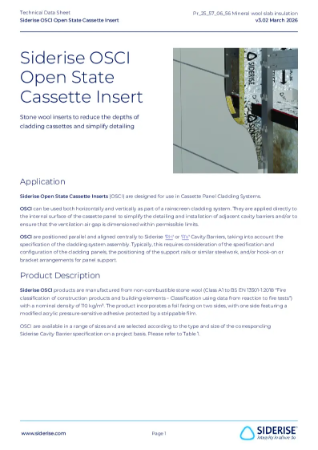 Siderise OSCI -Technical Data