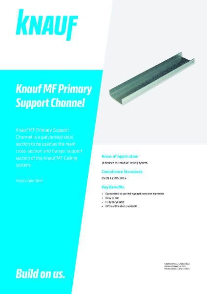 Knauf MF Primary Support Channel Data Sheet
