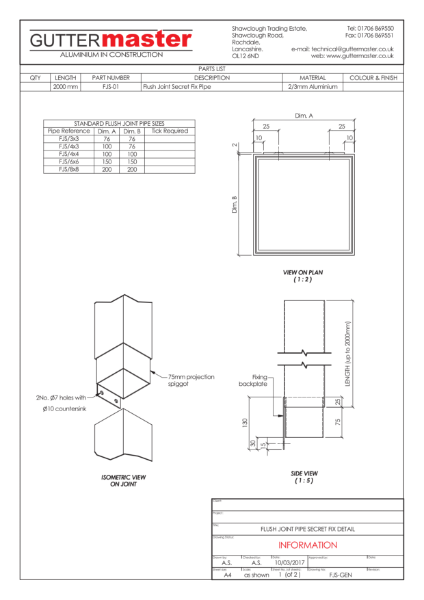 Flush Joint Pipe Detail