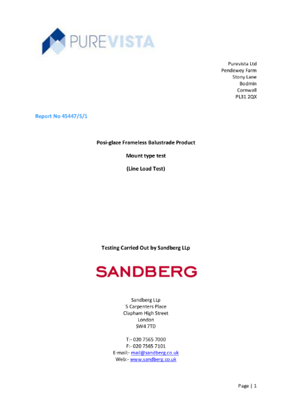 POSIglaze Frameless Glass Balustrade Test Report (original)