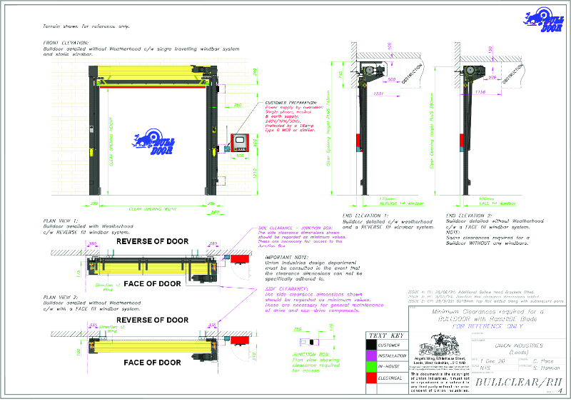 Bulldoor Clearance drawing