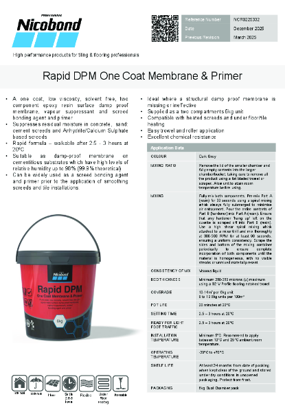 Nicobond RAPID DPM One Coat Membrane & Primer