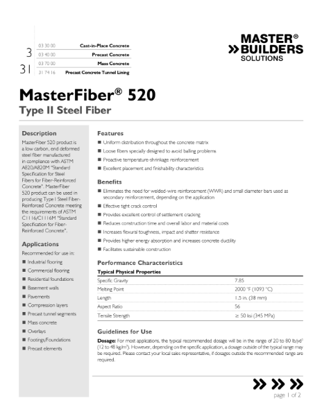 MasterFiber 520 Data Sheet
