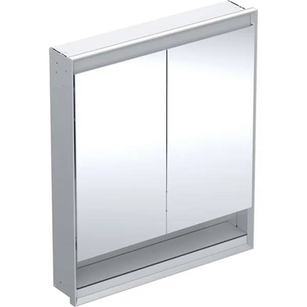 Geberit ONE mirror cabinet with niche and ComfortLight, with two doors, concealed installation, height 90 cm
