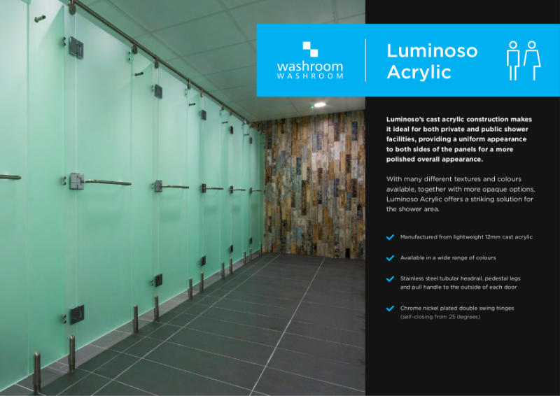 Luminoso Acrylic shower cubicles