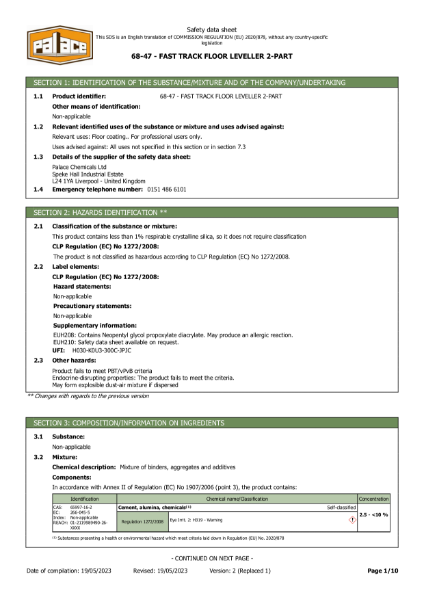 Safety-data-sheet-of-68-47-FAST-TRACK-FLOOR-LEVELLER-2-PART-1