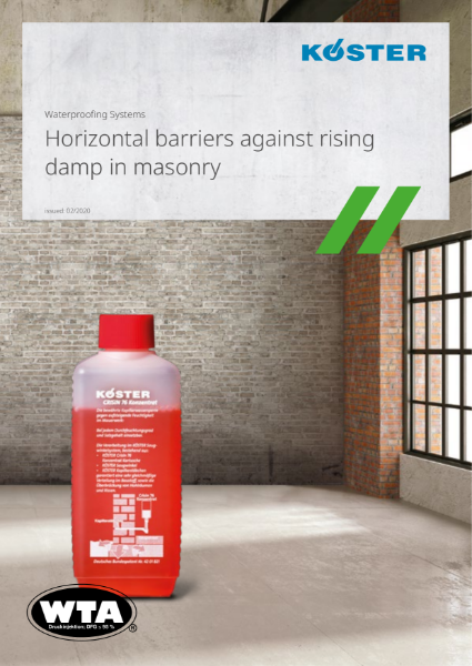 Koster Waterproofing Systems: Horizontal Barriers Against Rising Damp in Masonry