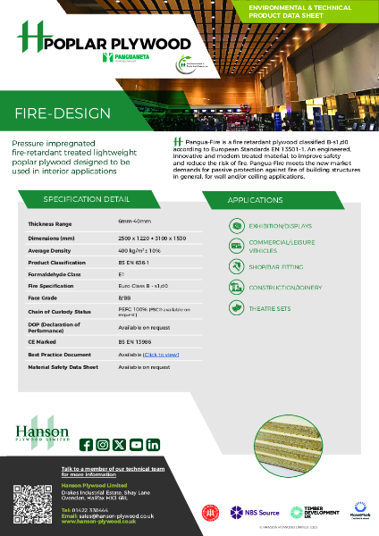 H Poplar Plywood - Fire-Design