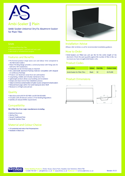 Ambi-Soaker | Plain Datasheet