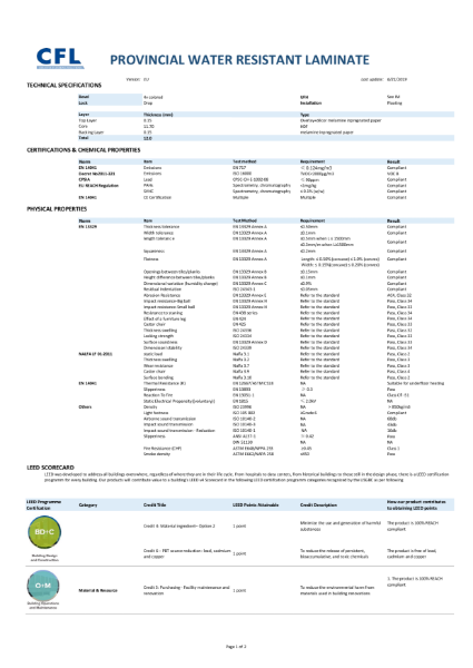 Typhoon Provincial 150 Specification Sheet