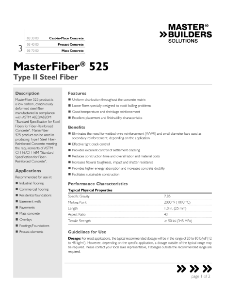 MasterFiber 525 Data Sheet