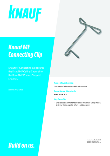 Knauf MF Connecting Clip Product Data Sheet