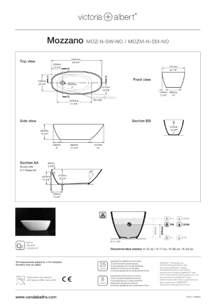 Mozzano Freestanding Bath - PDS