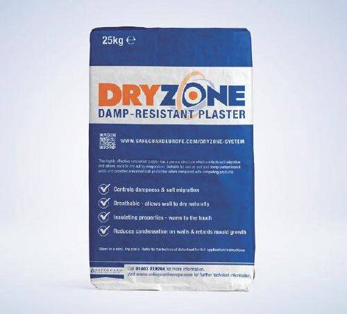 Dryzone Damp Resistant Plaster - Breathable Pre-Blended Renovation Plaster for Damp and Salt Migration Control