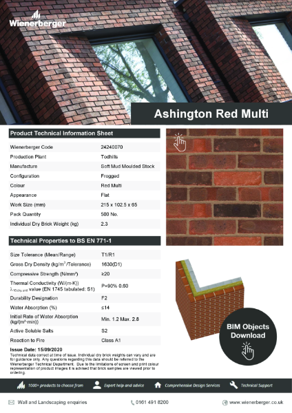 Ashington Red Multi Data Sheet