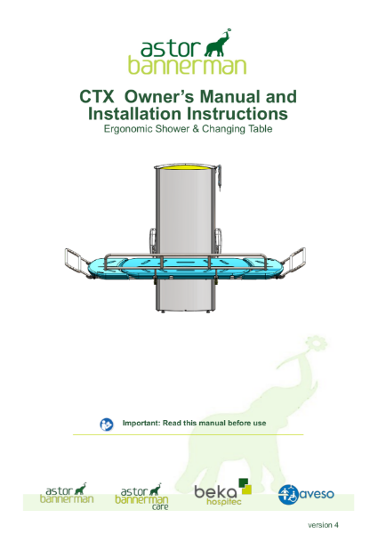 Astor CTX Changing Table Installation Instructions