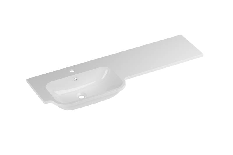 Qube 1246mm All-In-One Basin - All In One Worktop Basin