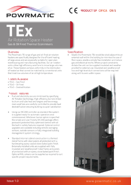 TEx Product Specification Sheet