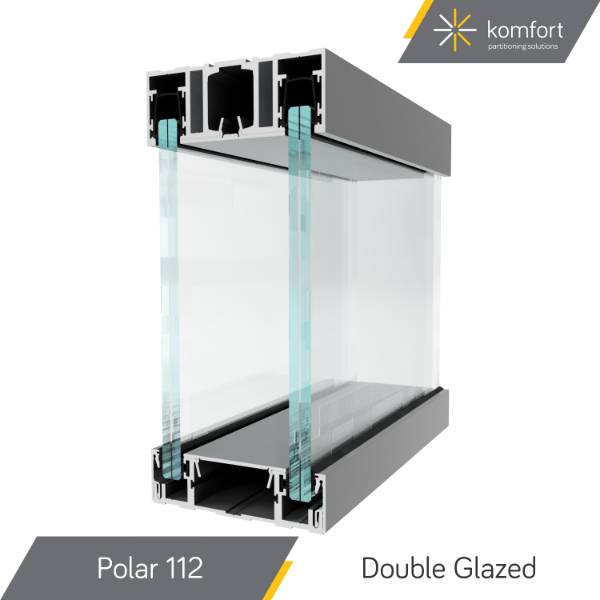 Komfort | Polar 112 | Double Glazed Partitioning with Pocket Sliding Sonik Door