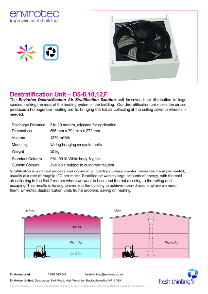 Destratification Unit – DS-8,10,12,F