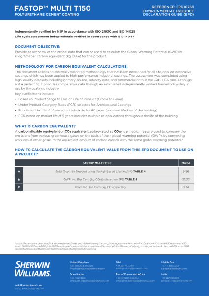 FasTop T150 EPD Certificate