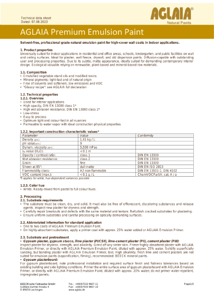 Aglaia Emulsion - Technical Data Sheet