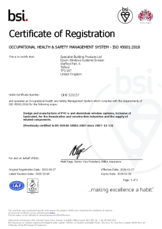 Occupational Health & Safety Management System 
ISO 45001:2018