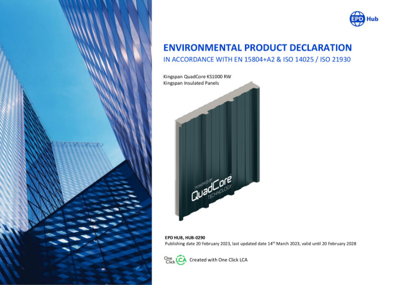 Environmental Product Declaration Kingspan Quadcore KS1000RW 
