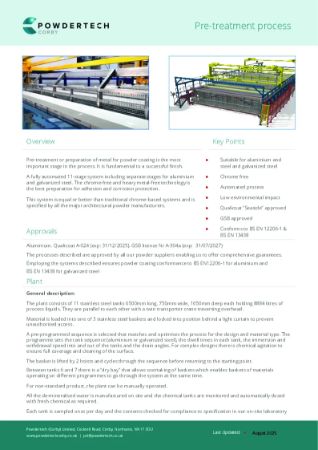 Metal pre-treatment of aluminium and galvanized steel before powder coating